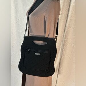 VERA BRADLEY- Black Quilted Crossbody Bag (w/detachable strap)
